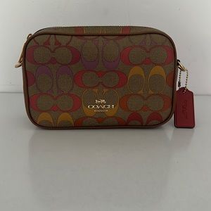 Purple, Red, and Yellow Coach Camera Bag
